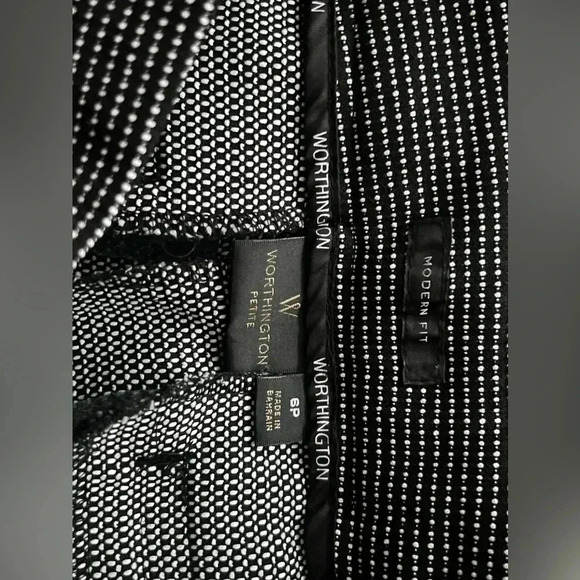 Worthington Petite Stretch Ankle Pants Black Polka Dot Size 6 - Picture 10 of 11